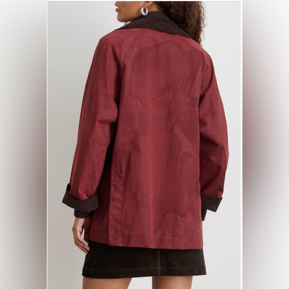 Alex Mill Chiltern Street Jacket in Waxed Cotton - Red Size Medium - Picture 2 of 3